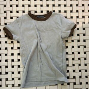 Brandy Melville wringer tee blue and brown